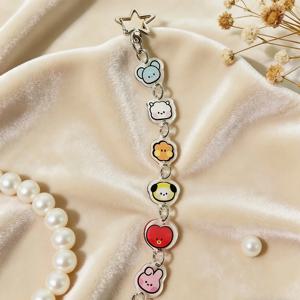 BT21 애니메이션 아크릴 KPOP 쿠키 보이 RJ 슈키 맨 치미 타타 키체인 만화 귀여운 창의적인 액세서리 자동차 키홀더 친구팬 선물