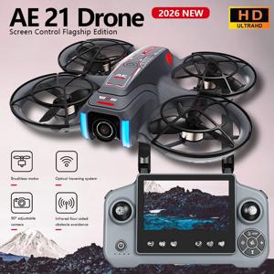 AE21 드론 8K HD 카메라 미니 RC 쿼드콥터 4.3인치 화면 리모컨 FPV 드론 브러시리스 모터 항공 촬영 브이로그 어린이 장난감 선물