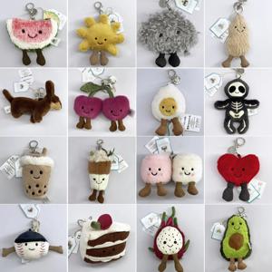 JELLYCAT 펜던트 JC 골프공 플러시 키체인, 포도 키체인, 해파리 플러시 장난감, 하마, 그리고 플러시 코끼리 JC 가방 키체인