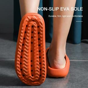 EVA 두꺼운 밑창 4cm 클라우드 슬리퍼 커플 단색 미끄럼 방지 실내 홈 슈즈 키높이 부드럽고 편안한 욕실 여름 샌들