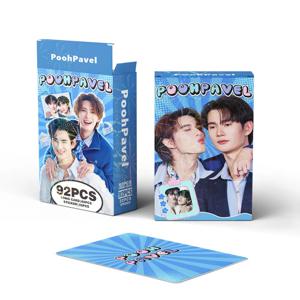 PoohPavel Lomo 카드 세트 60Pcs 포토카드 및 32Pcs 스티커 태국 드라마 스타 미니 엽서 팬 수집용 선물