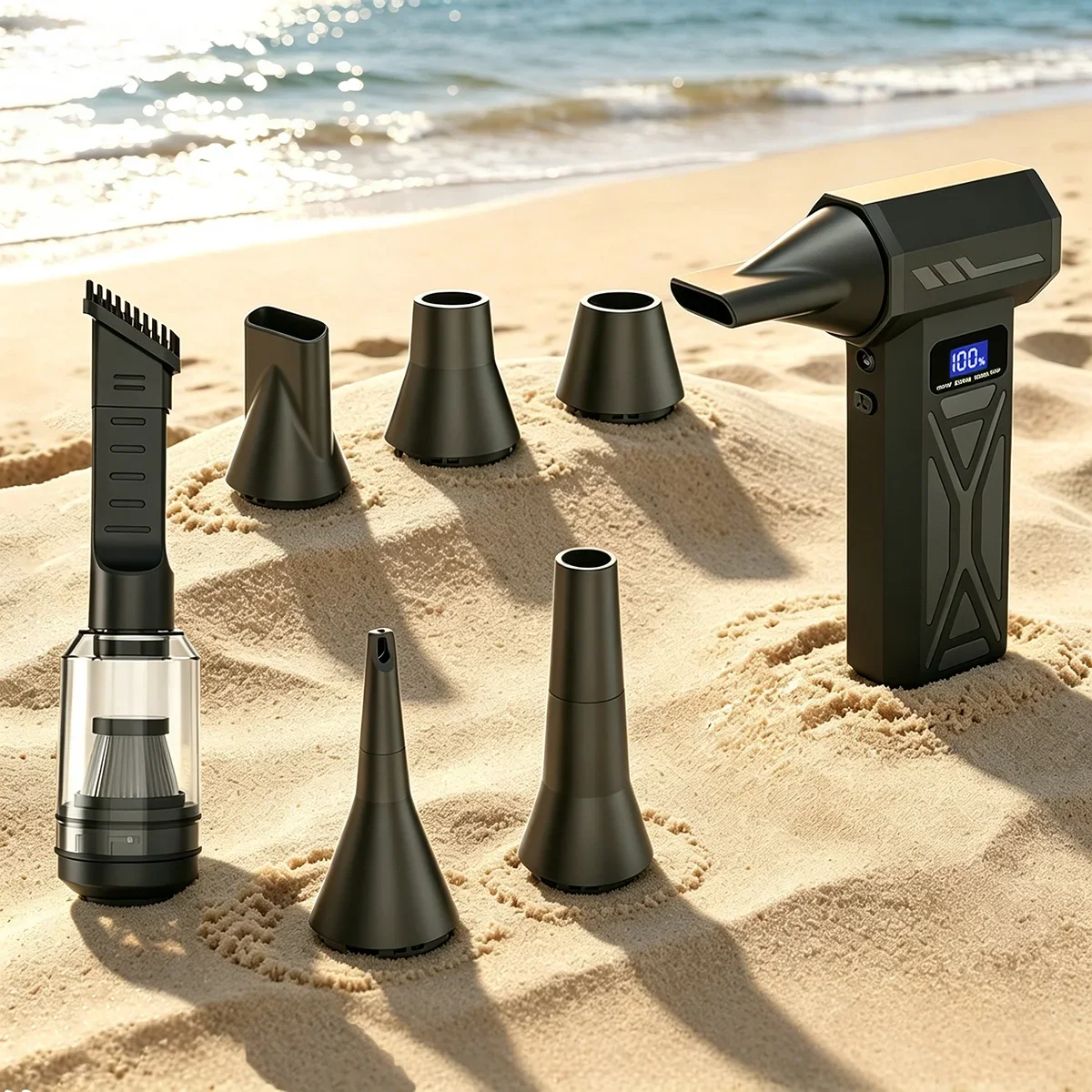 브러시리스 무선 제트 팬 터보 110000rpm 에어 블로워 (자동차 청소용, LED 조명, 디지털 디스플레이, 휴대용, 야외 바베큐용)