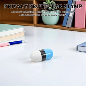 2개입 개인정보 정보 차단 롤링 씰, 양면 주소 차단 스탬프, 안전한 문서 삭제 및 배송 라벨용