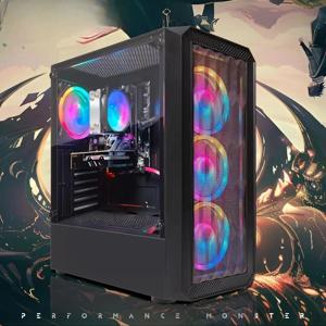 게이밍 PC 데스크탑, 라데온 RX 590 8G GDDR5, 애슬론 3000G 3.5G, 16G DDR4, 512G SSD, 600M WiFi, BT 5.0, RGB 팬 x4, W