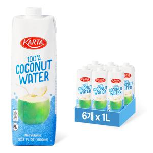카르타 100% 천연 코코넛 워터 1L, 6개