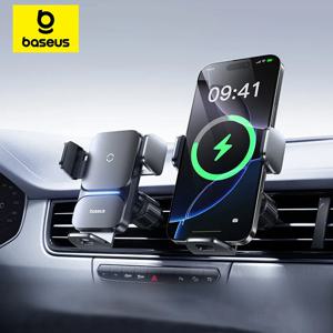 Baseus 자동차 전화 홀더 iPhone Xiaomi 용 적외선 15W QI 무선 전화 충전기 삼성 자동차 마운트 빠른 충전 쉬운 제어