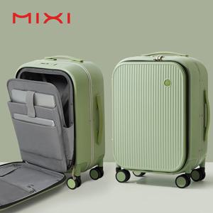 Mixi 2023 신사복 18'' 20''캐리 온 가방 알루미늄 프레임 여행용 전면 노트북 포켓 수하물 여성 PC TSA 잠금 장치