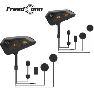 Freedconn FG 블루투스 오토바이 헬멧 인터콤 헤드셋 1000M BT5.0 인터폰 커뮤니케이터 10 라이더 방수 FM 라디오 음악
