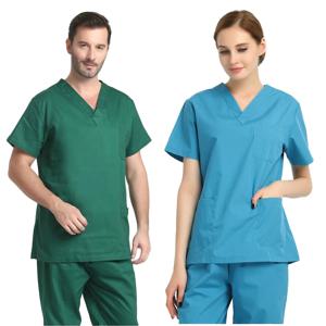 100% 코튼 스크럽 의료 유니폼 여성 남성 kombinezon medyczny gorros clinicos de mujer bata laboratorio hombre ropa medic