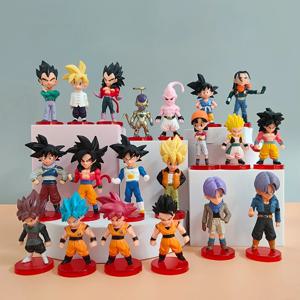 드래곤 볼 피규어 Saiyan Goku 미니 애니메이션 그림 20 스타일 장난감 Anim 모델 어린이 생일 선물 자동차 장식