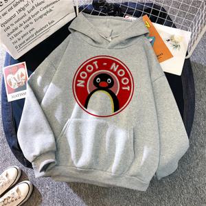 Pingu 후드 티 여성 하라주쿠 고딕 빈티지 90s 풀오버 여성 고딕 후드