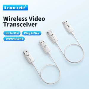 Lemorele HDMI 무선 송신기 수신기 확장기 키트 TV 카메라 스트리밍 프로젝터 용 164FT/50M 무선 디스플레이 동글