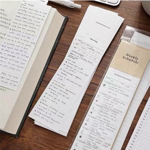 MINKYS 24 매 카와이 북마크 유형 메모 패드 종이 주간 플래너 할 일 목록 저널 회의 노트 Paperlaria 편지지