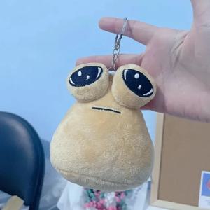 뜨거운 10cm 게임 내 애완 동물 외계인 Pou 플러시 키 체인 Furdiburb 감정 외계인 플러시 인형 동물 Pou 인형 어린이 생일 선물