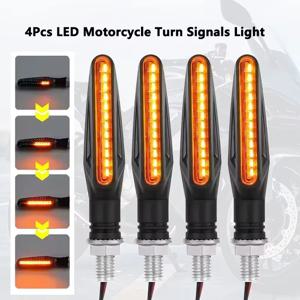 2/4PCS 오토바이 LED 방향 지시등 유니버설 DRL 앰버 플로우 블링커 표시등 오토바이 깜빡이 라이트 테일 램프