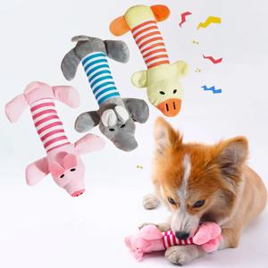 애완견, 고양이, 플러시 만화 자수, 물림 방지 및 스트레스 해소, 오리, 돼지, 코끼리, 귀여운 소리 나는 장난감