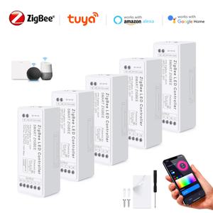 와이파이 LED 스트립 조명 스위치 LED 컨트롤러, Zigbee 3.0 DC5V-24V, Tuya CCT RGB RGBW RGBCCT COB 네온 테이프, 조도 조절 스마트 조광기