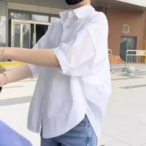 여성 블라우스 우아한 streetwear 오피스 캐주얼 루즈 버튼 업 화이트 블루 긴 소매 빈티지 오버 사이즈 셔츠상의