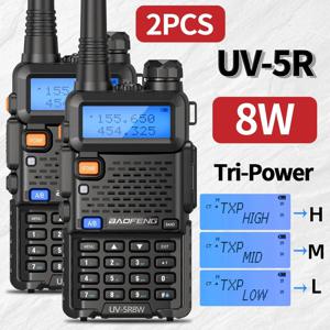 1/2개 바오펑 UV 5R 5W 8W 무전기 휴대용 햄 CB 라디오 듀얼 밴드 VHF UHF FM 송수신기 양방향 라디오 UV82 S9 K5 플러스