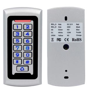 백라이트 금속 키패드 Wiegand RFID 카드 판독기 125khz 액세스 제어 시스템 근접 카드 독립형 2000 사용자 도어 잠금 장치
