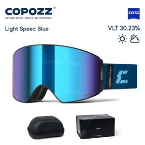 COPOZZ 2025 신형 ZEISS 렌즈 전문 스키 고글 업그레이드된 자석식 빠른 교체 이중 레이어 김서림 방지 UV400 스노우 글라스