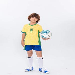 Suruida 어린이 브라질 축구 유니폼 소년과 소녀 스포츠 세트 빠른 건조 어린이 축구 유니폼 키트