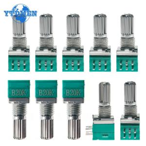 5PCS RK097NS RK097 전위차계 B10K B5K B100K B1K B50K B20K 500K 샤프트 15mm 6Pin 오디오 증폭기 씰링 전위차계 키트
