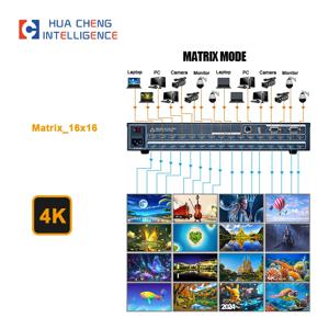 4K 무결점 스위처 스플리터 입력 출력 3D 컨트롤러 HD 비디오 월 매트릭스 4x4 8x8 16x16 스플라이싱 LCD 비디오 스크린 TV 스플라이서
