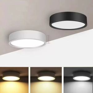 북유럽 모던 다운라이트 표면 장착 LED 천장 조명 스포트라이트 3색 변환 LED 다운라이트 실내 조명