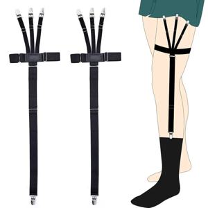 남성 셔츠는 미끄럼 방지 잠금 클램프가 있는 조절 가능한 탄성 가터 클래식 주름 방지 셔츠 홀더를 업그레이드합니다.