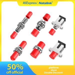 Natalink 6pcs FC ST SC 광섬유 커플러 어댑터 D 유형 광섬유 어댑터 서버 랙 패치 용 캐리어 등급 커넥터