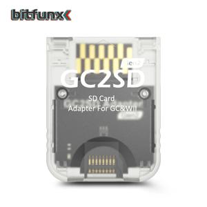 Bitfunx 투명 GC2SD Gen2 TF 카드 리더 어댑터 모든 NGC 게임큐브 및 오리지널 Wii 게임 콘솔용 향상된 속도 버전