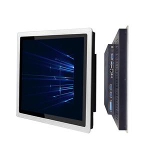 17 19 21.5 인치 산업용 터치 패널 pc 올인원 pc 컴퓨터, 용량 성 터치 스크린 내장 wifi com for win10 pro