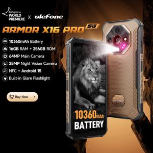 【세계 최초 공개】Ulefone Armor X16 Pro 5G 견고한 휴대폰 10360mAh 배터리 16GB RAM 256GB ROM 120Hz 6.56인치 NFC 구글 제미니 탑재 안드로이드 스마트폰
