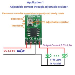 A51I DC 3.3V 3.7V 5V LED 드라이버 30-1500MA 정전류 가변 모듈 USB 18650 리튬 이온용 PWM 제어 보드