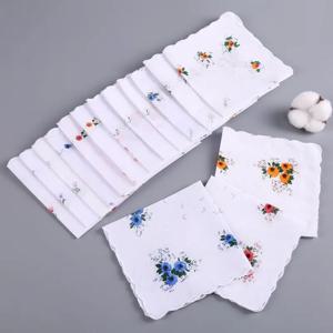 12Pcs 손수건 면 얇은 땀 수건 땀 흡수 면 휴대 얇은 중년 및 노인 향수 복고풍 28*28cm