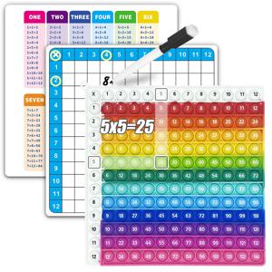 12x12 곱셈 수학 게임 플래시 카드 세트 지울 수있는 펜 쓰기 보드 교육 장난감 어린이를위한 재사용 가능한 연습 카드 Age3 +