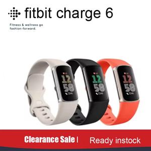 [클리어런스 세일] Fitbit Charge 6 스마트 워치 피트니스 트래커 운동 장비의 심박수 GPS 내장 스포츠 Google 스마트 밴드