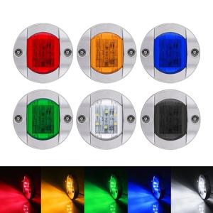 1PC 해양 보트 인테리어 조명 12V 6LED 보트 데크 예의등 3인치 원형 선미선미 앵커 항법등