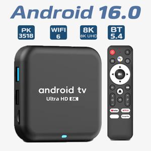 안드로이드 16.0 TV 박스 Rockchip RK3518 Q18 스마트 TV 박스 8K 구글 어시스턴트 넷플릭스 멀티미디어 플레이어 2.4G 5G 와이파이 6 BT5.4 256G ATV