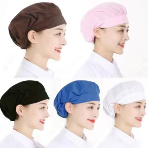 여성 남성용 면 방진 작업 모자 공장용 묶음 머리 작업 헤드밴드 요리사 모자 1/2개 식품 서비스 요리사 모자 구내식당 케이터링