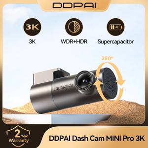 새로운 DDPAI MINI Pro 3K HDR 블랙박스 1620P 차량용 DVR WiFi 야간 시야 WDR 음성 제어 24시간 주차 모니터링 143 ° FOV