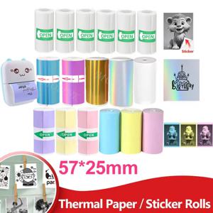 57*25MM 감열지 라벨 스티커 접착 롤 미니 프린터용 즉석 인쇄 어린이 카메라 인쇄 용지 교체용