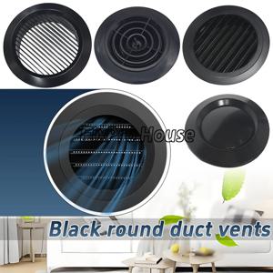75-200mm 블랙 에어벤트 ABS 환기 그릴 커버 원형 회전형 덕트 천장 벽 구멍 RV 에어 아웃렛 프레시 시스템용