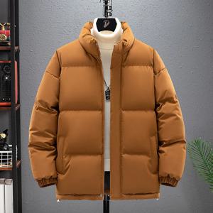 단색 겨울 트렌디 브랜드 스탠드업 칼라 루즈핏 겨울 코트 따뜻한 솜 패딩 코트 청소년 방한 대형 코트