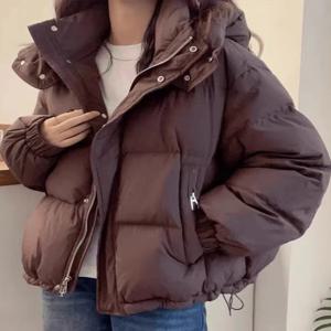 고품질 두꺼운 후드 다운 코튼 재킷 가을 겨울용 짧은 스타일리쉬 다용도 스몰 사이즈 십대 소녀 코트