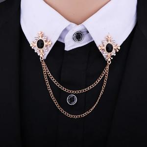 태슬 크리스탈 크로스 체인 타이 핀 - 여성 셔츠 칼라 브로치, 맞춤형 라펠 핀 버클, 우아한 여성 액세서리