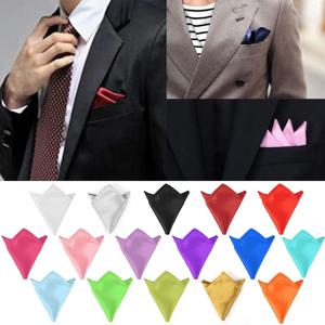결혼식 드레스 파티용 시크한 정장 남성용 정장 15가지 색상 솔리드 포켓 핸키 포켓 스퀘어 실크 손수건