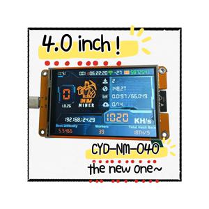 NMMiner NerdMiner V2 해시레이트 럭키 마이너 ESP32 4.0인치 스마트 디스플레이 암호화폐 솔로 로터리 960KH/s 비트코인 ESP32-040 보드