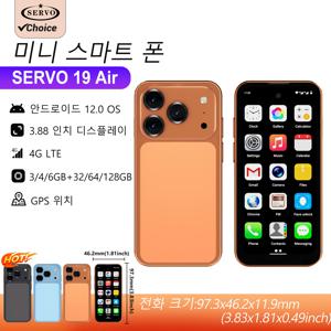 SERVO 19Air 미니 안드로이드 스마트폰 4G LTE 3.88인치 HD 디스플레이 듀얼 SIM 카드 2000mAh 6GB+128GB 소형 휴대폰 GPS OTG 플레이 스토어